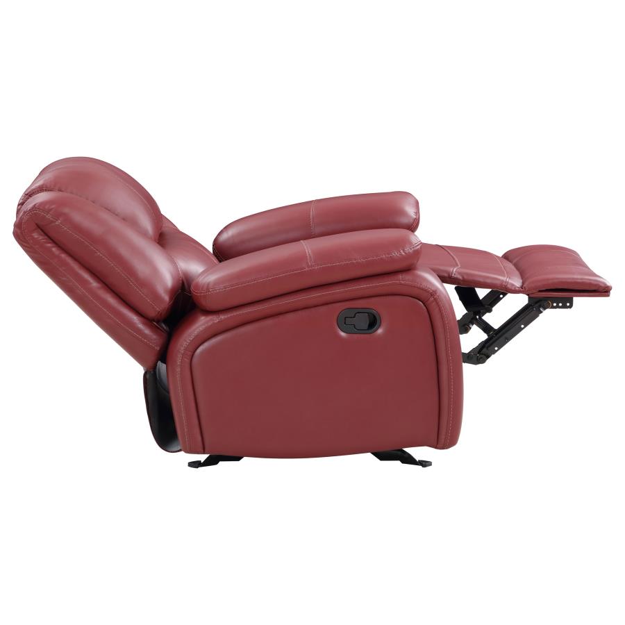 Camila 3-piece Upholstered Reclining Sofa Set Red view 15