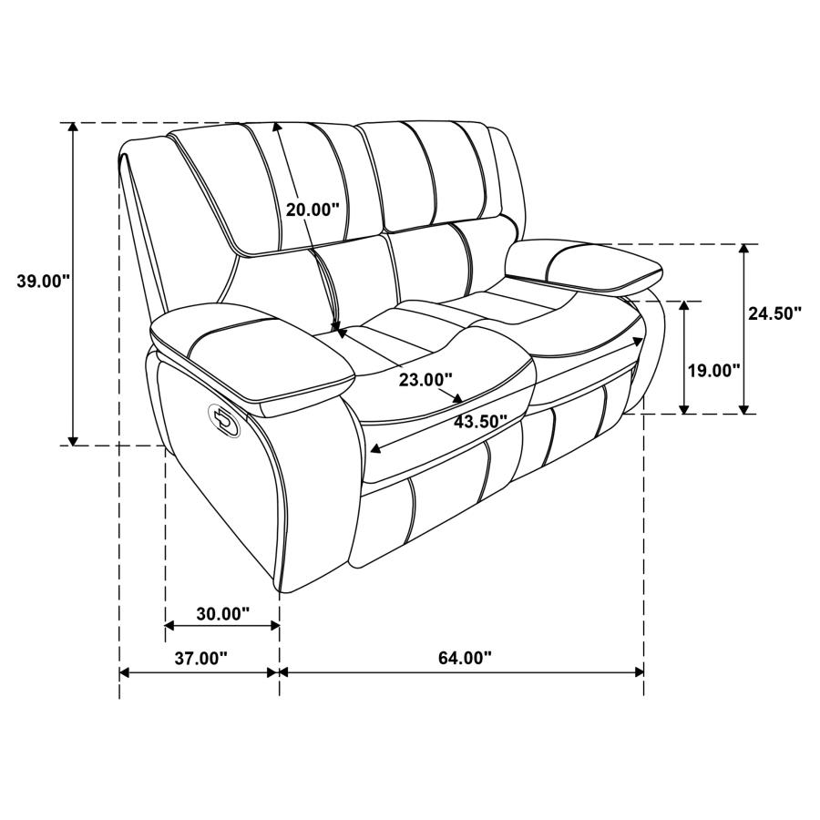 Camila Upholstered Motion Reclining Loveseat Red view 10