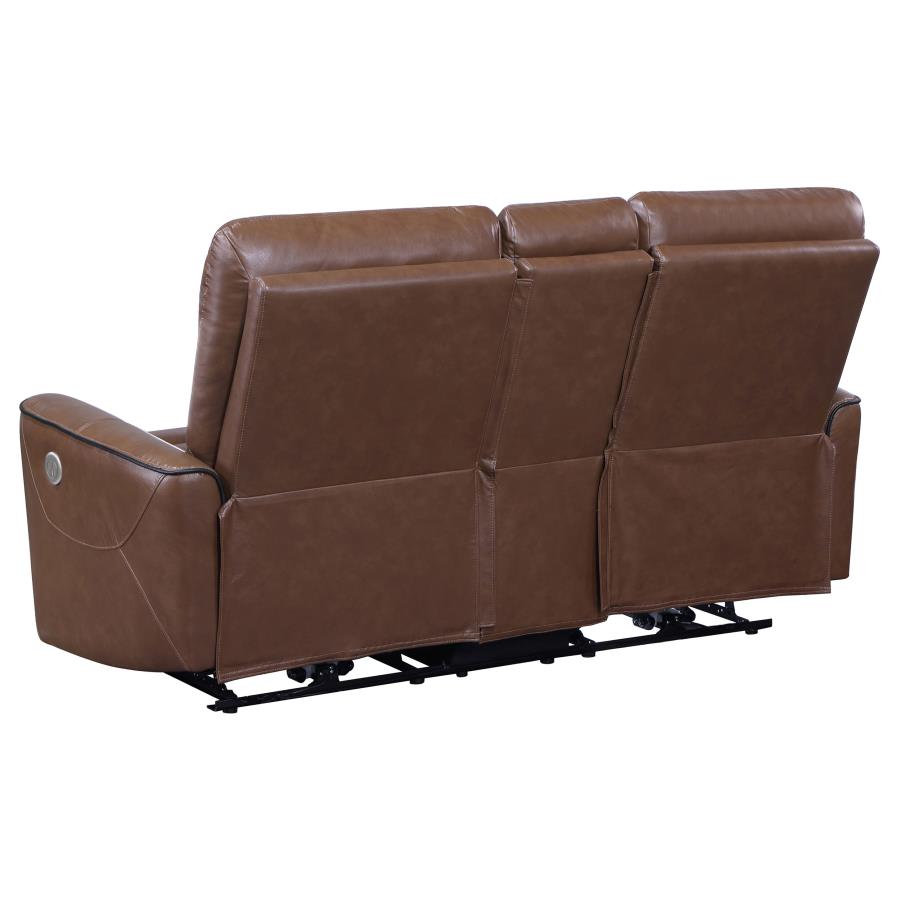Greenfield 2-piece Power Reclining Sofa Set Saddle Brown view 10