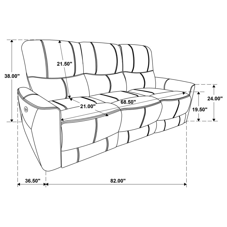 Greenfield Upholstered Power Reclining Sofa Saddle Brown view 10