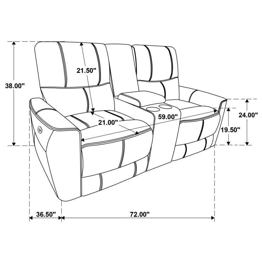 Greenfield Upholstered Power Reclining Loveseat Saddle Brown view 12