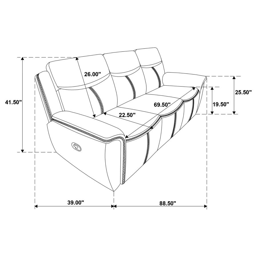 Sloane 2-piece Upholstered Reclining Sofa Set Blue view 18