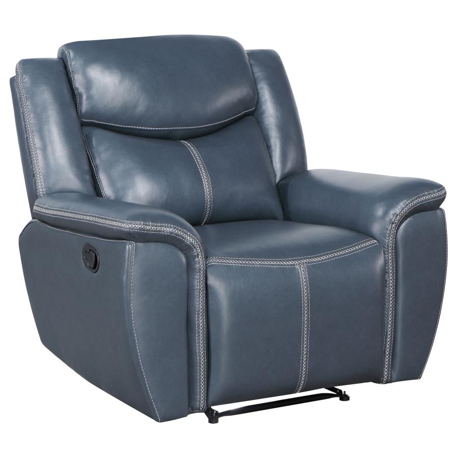 Sloane 3-piece Upholstered Reclining Sofa Set Blue view 9