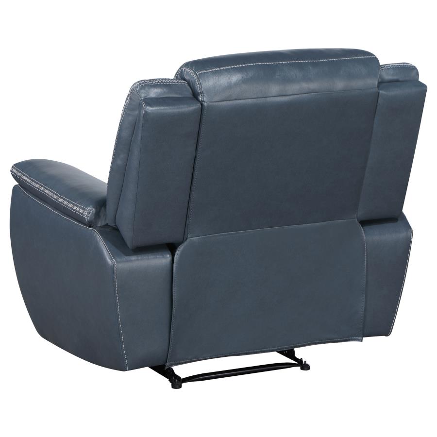 Sloane 3-piece Upholstered Reclining Sofa Set Blue view 10