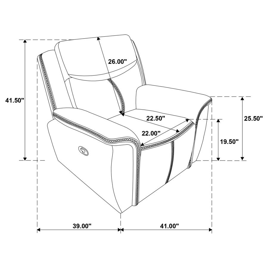 Sloane Upholstered Padded Arm Recliner Chair Blue view 9
