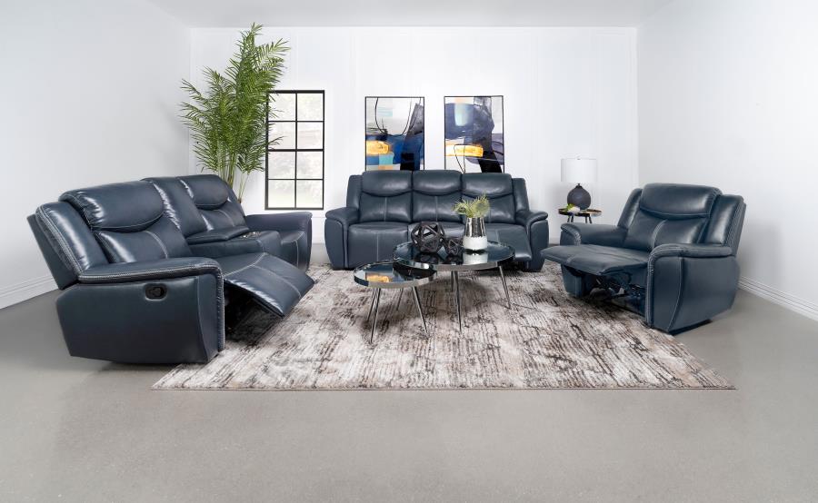 Sloane Upholstered Padded Arm Recliner Chair Blue view 10