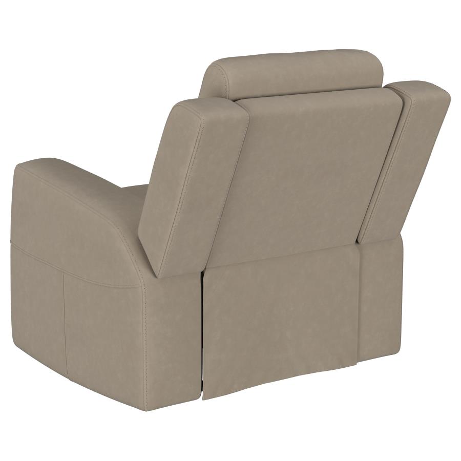 Brentwood 3-piece Upholstered Reclining Sofa Set Taupe view 13