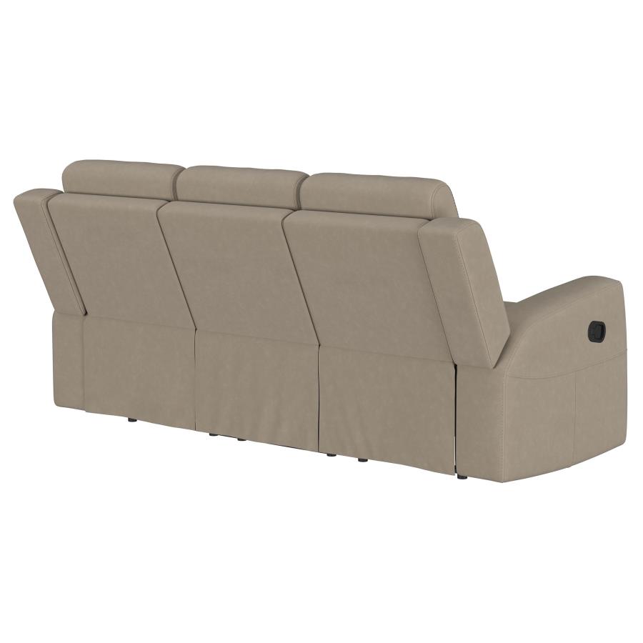 Brentwood Upholstered Motion Reclining Sofa Taupe view 8