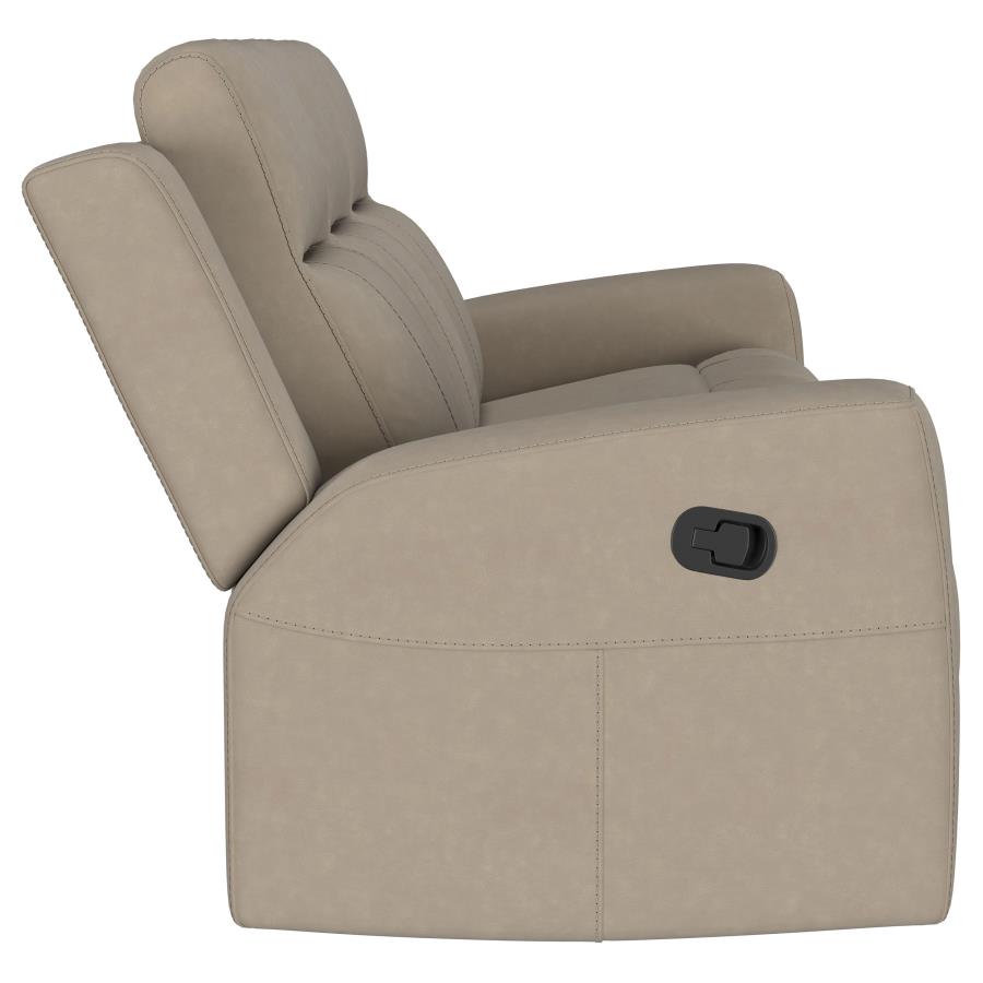 Brentwood Upholstered Motion Reclining Sofa Taupe view 9