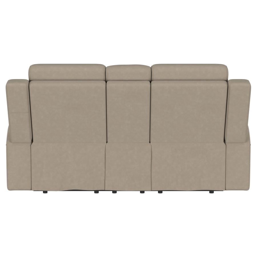 Brentwood Upholstered Motion Reclining Loveseat Taupe view 8