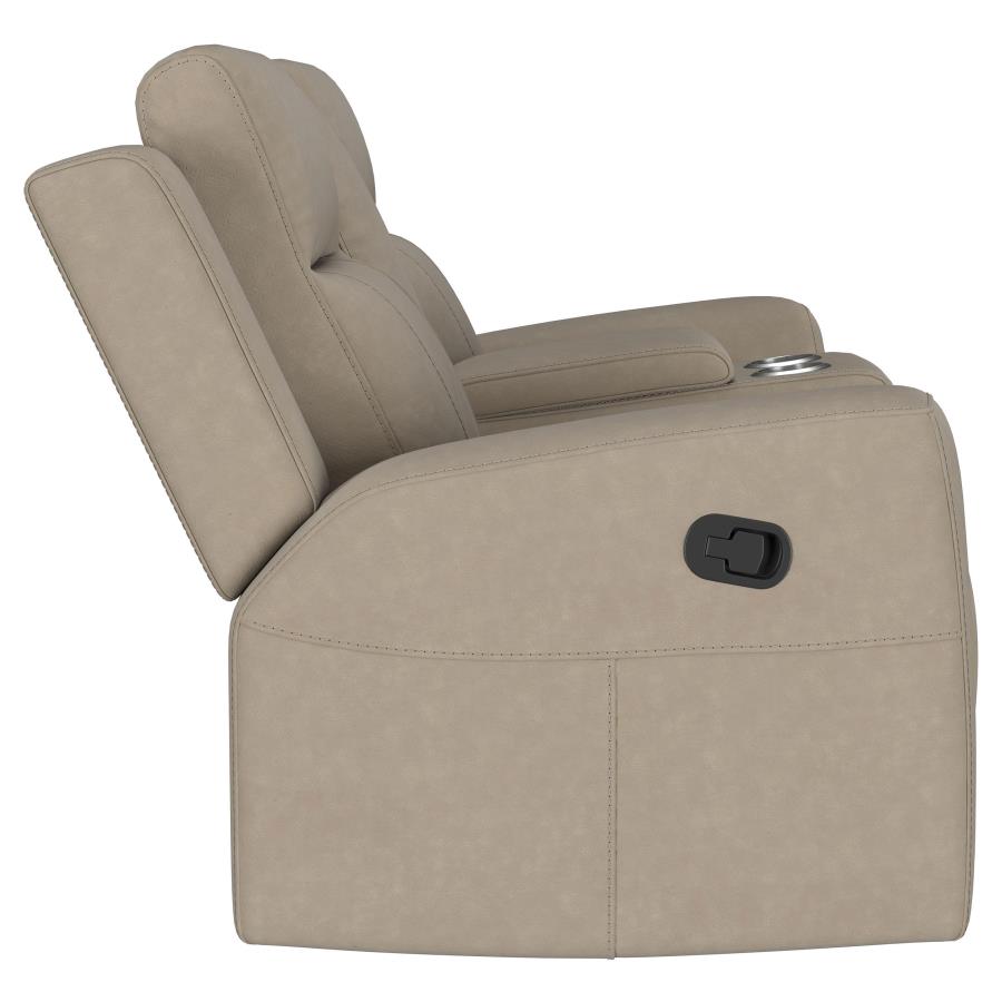 Brentwood Upholstered Motion Reclining Loveseat Taupe view 10