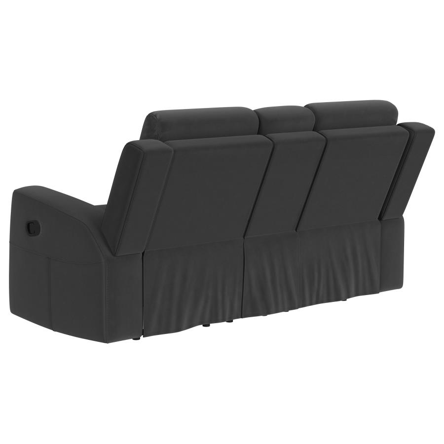 Brentwood 2-piece Upholstered Reclining Sofa Set Charcoal view 9