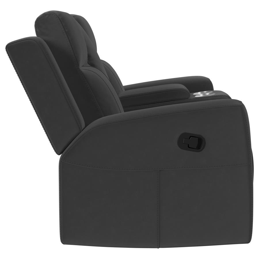 Brentwood 2-piece Upholstered Reclining Sofa Set Charcoal view 10