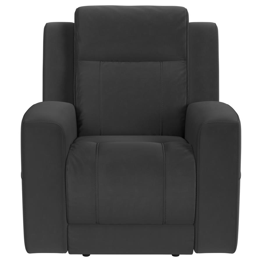 Brentwood 3-piece Upholstered Reclining Sofa Set Charcoal view 12