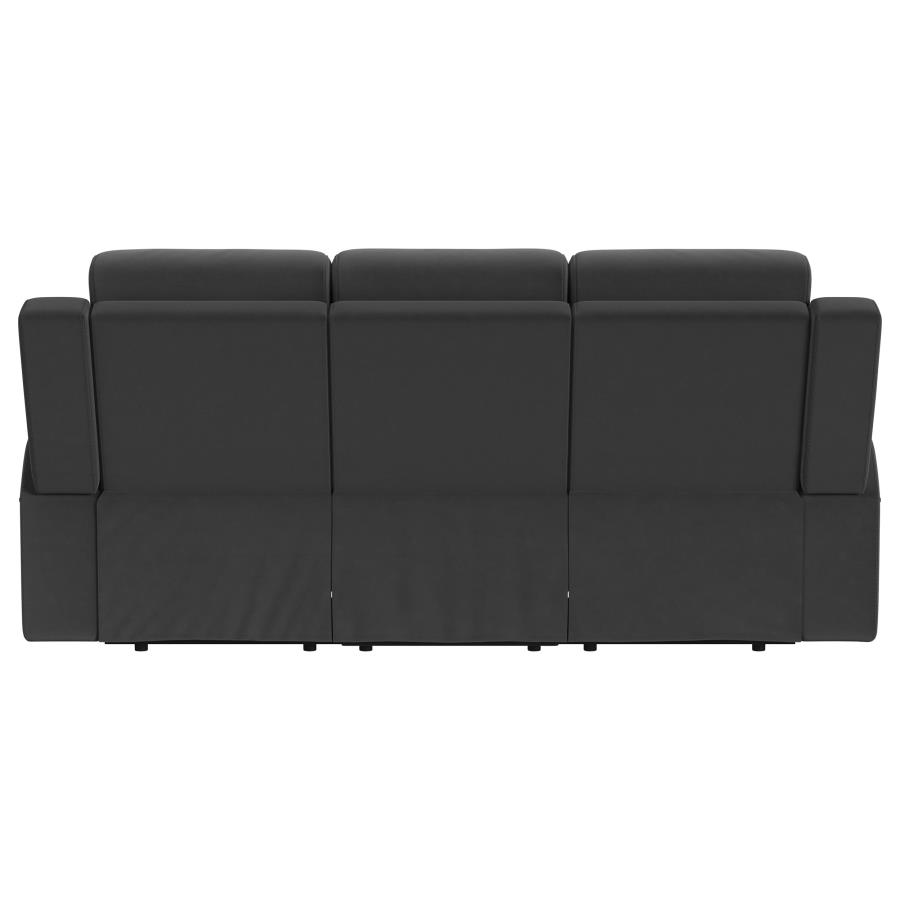 Brentwood Upholstered Motion Reclining Sofa Dark Charcoal view 8
