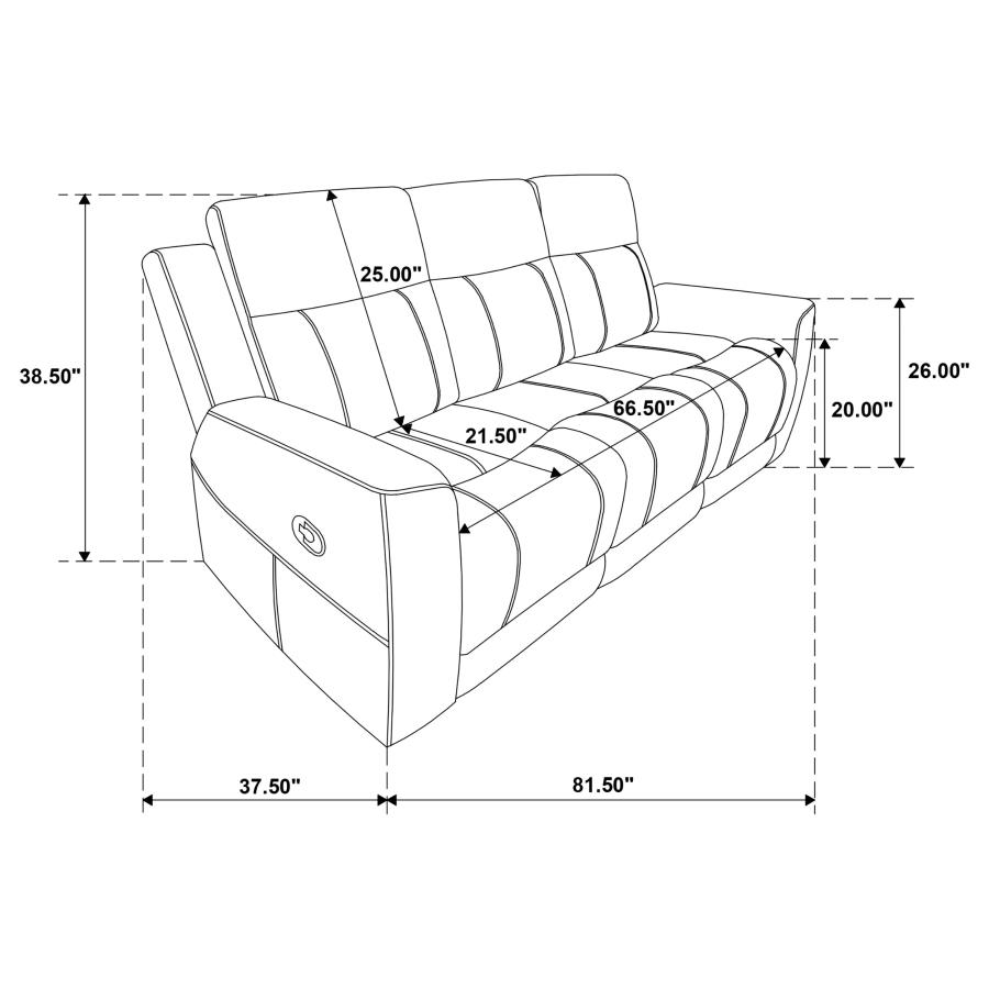 Brentwood Upholstered Motion Reclining Sofa Dark Charcoal view 12