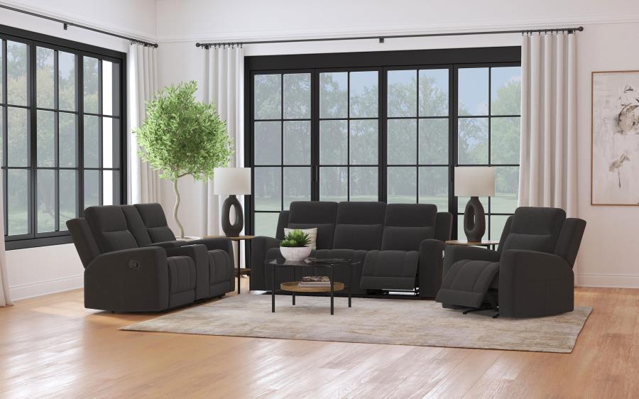 Brentwood Upholstered Motion Reclining Sofa Dark Charcoal view 13
