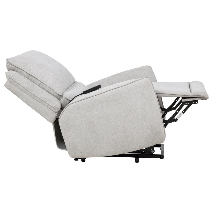 Sylmar Chenille Upholstered Dual Power Lift Recliner Dove Grey view 11