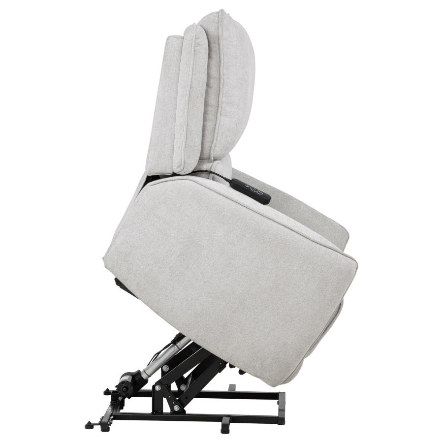 Sylmar Chenille Upholstered Dual Power Lift Recliner Dove Grey view 12