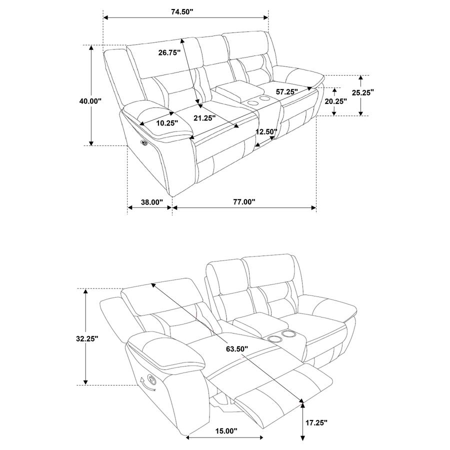 Greer Upholstered Motion Reclining Loveseat Brown view 9
