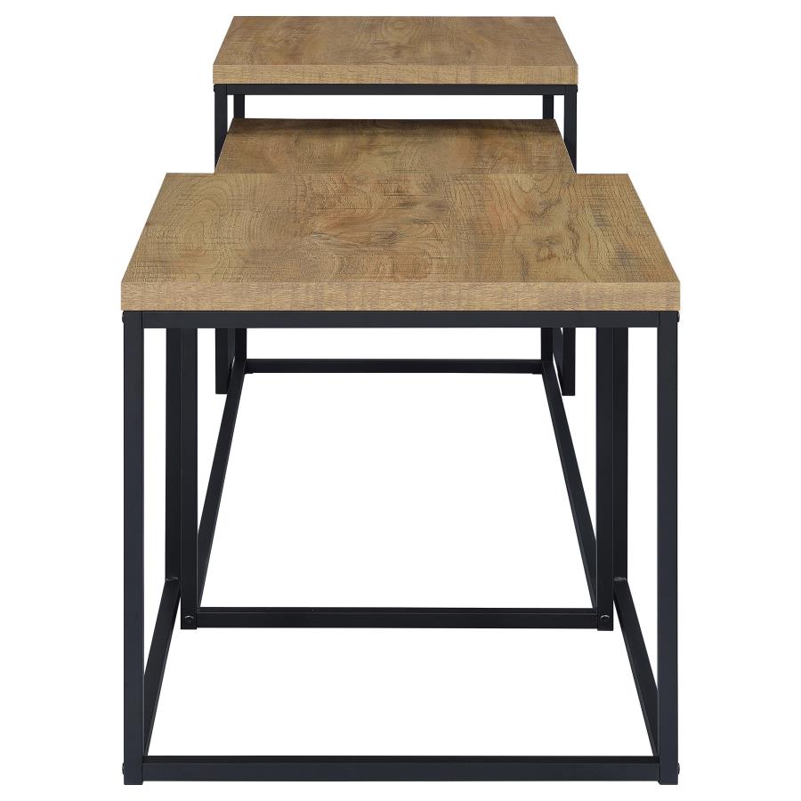 Straden 3-piece Engineered Wood Coffee Table Set Mango and Black view 8