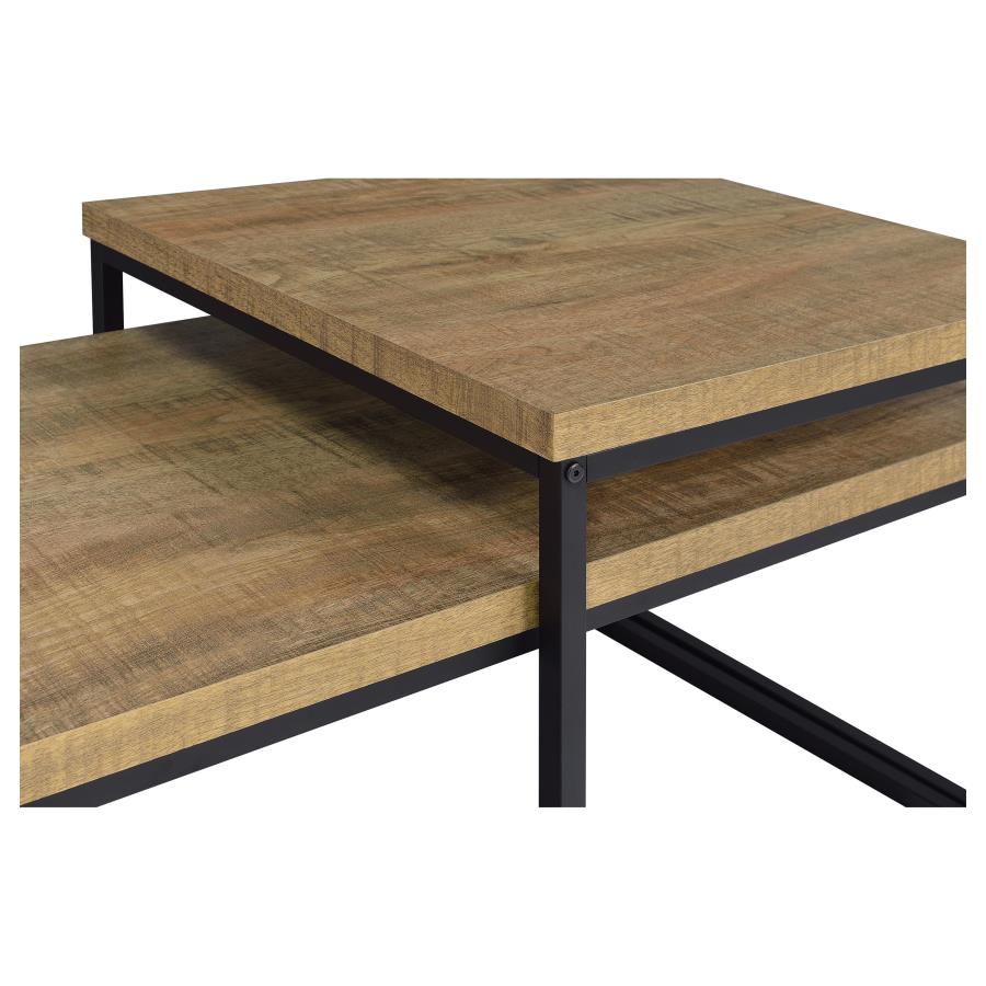 Straden 3-piece Engineered Wood Coffee Table Set Mango and Black view 11