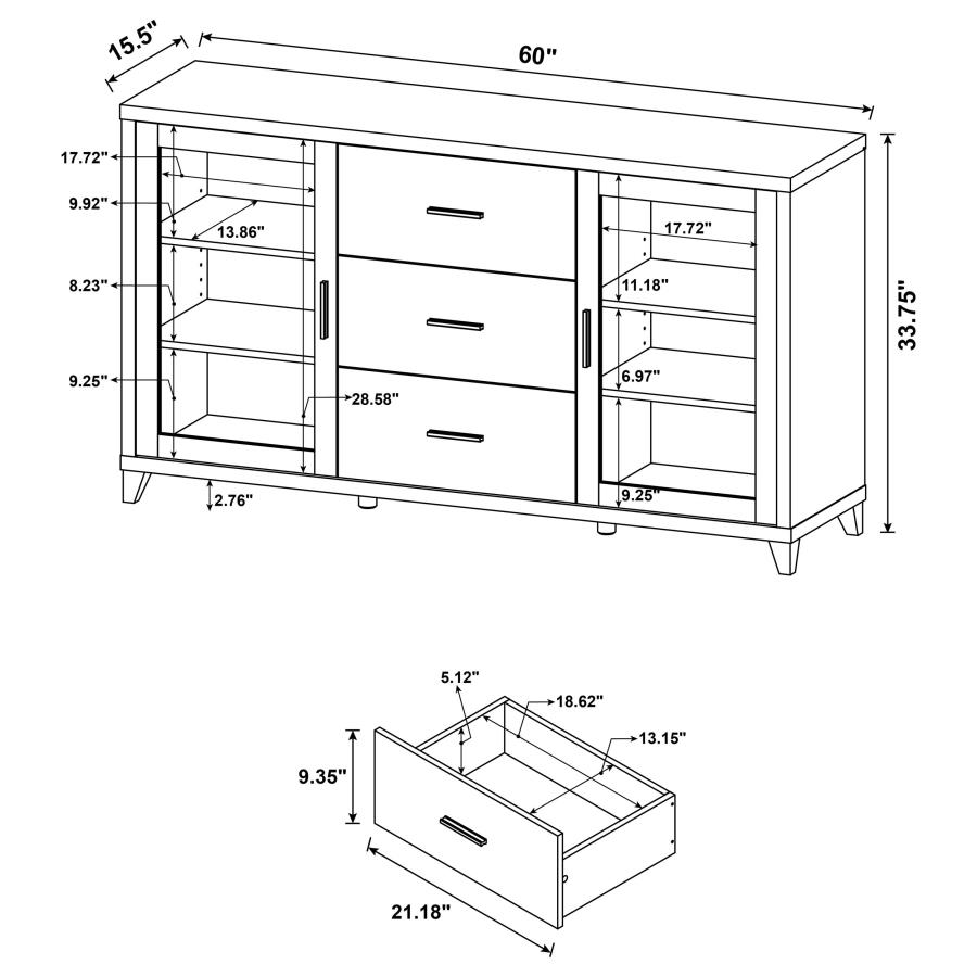 Lewes 4-piece 60-inch TV Entertainment Center Cappuccino view 17