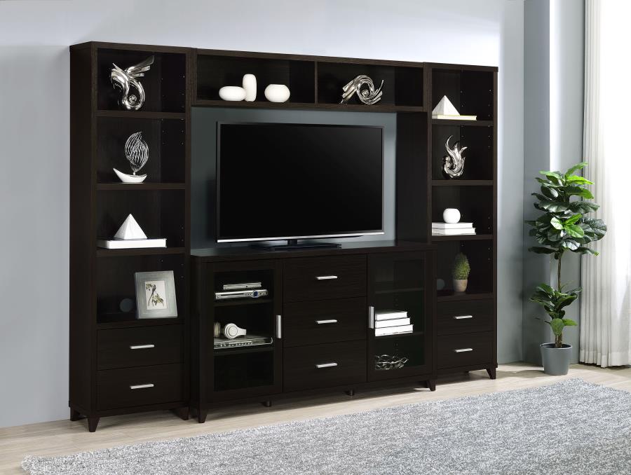 Lewes 4-shelf Engineered Wood Media Tower Cappuccino view 10