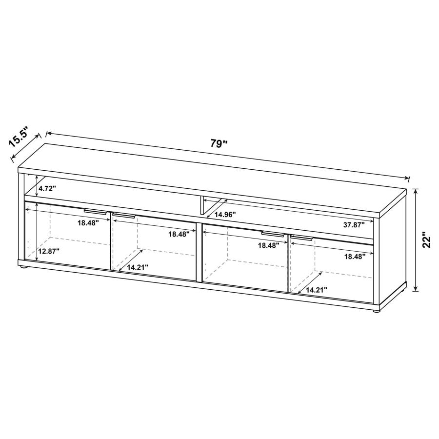 Tabby 79-inch 4-door Engineered Wood TV Stand Media Console Mango view 11
