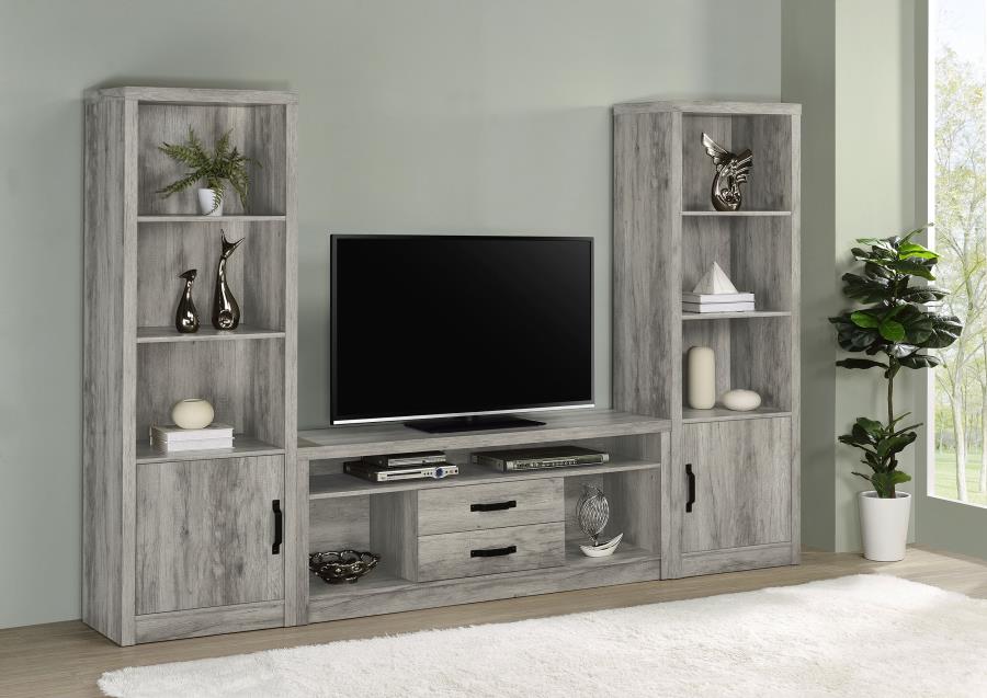 Burke 2-drawer Engineered Wood 59-inch TV Stand Grey Driftwood view 11