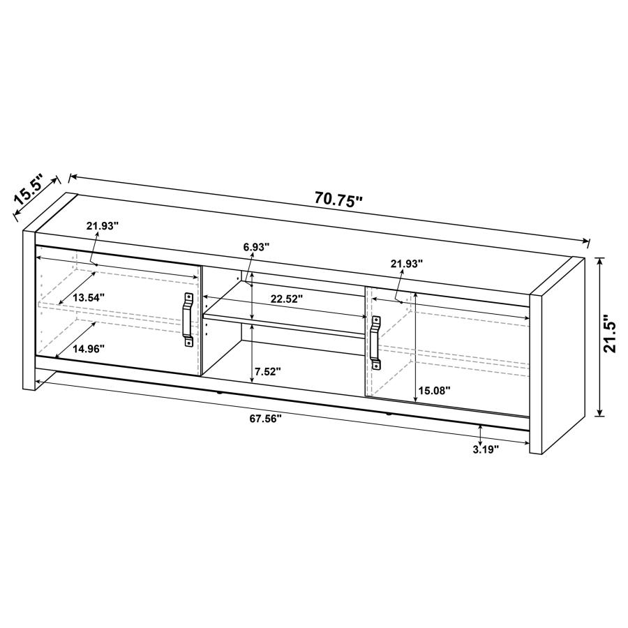 Burke 2-door Engineered Wood 71-inch TV Stand Grey Driftwood view 10