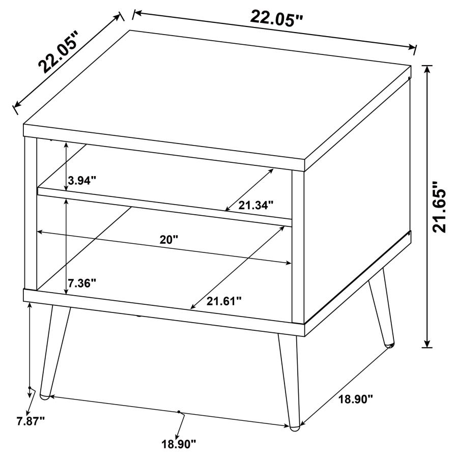 Welsh Square Engineered Wood Side End Table Distressed Pine view 11