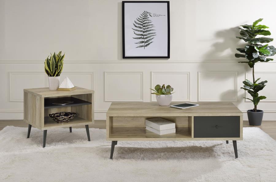 Welsh 1-drawer Engineered Wood Coffee Table Distressed Pine view 12