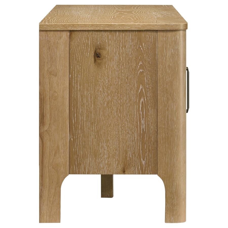 Rowe 65-inch 2-door Wood TV Stand Media Console Light Oak view 11