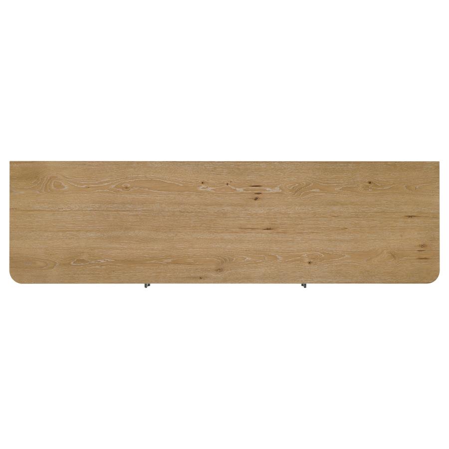 Rowe 65-inch 2-door Wood TV Stand Media Console Light Oak view 12