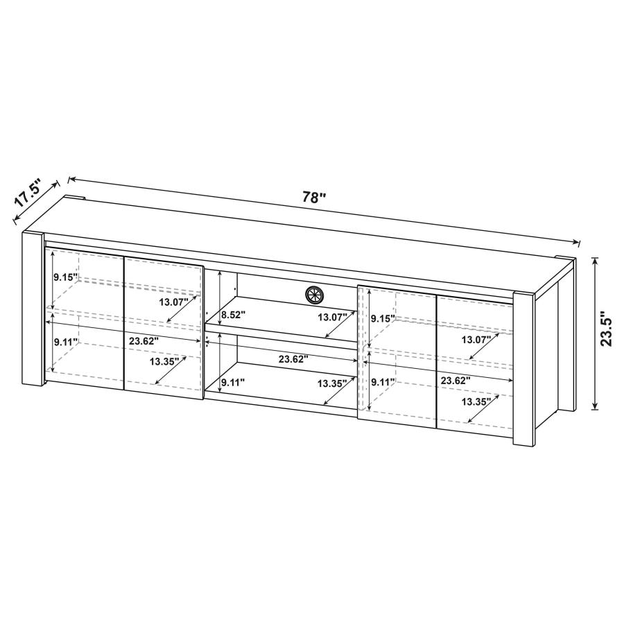 Laurelton 78-inch 4-door TV Stand Media Console Light Oak view 11