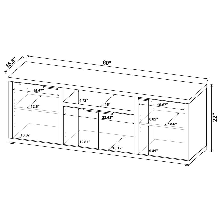 Tabby 3-piece 60-inch TV Entertainment Center Mango view 18