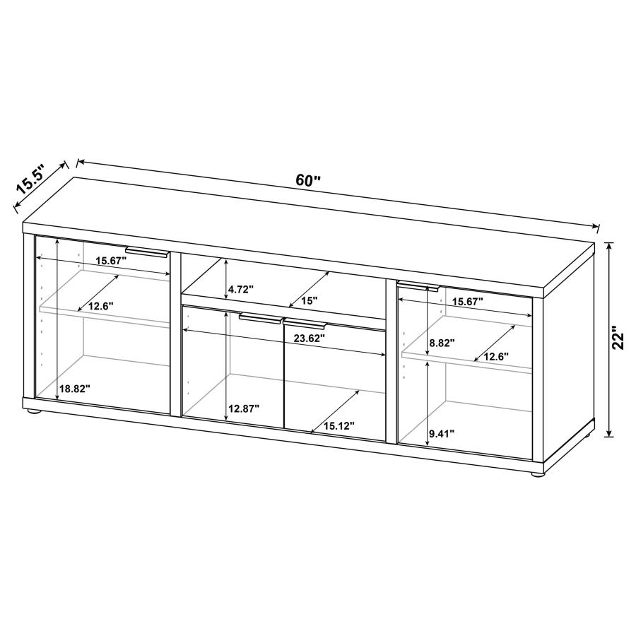 Tabby 4-door Engineered Wood 60-inch TV Stand Mango view 12