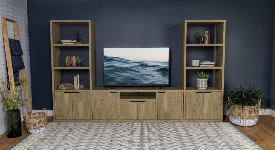 Tabby 3-shelf Engineered Wood Media Tower Mango view 12