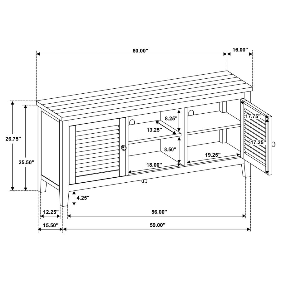 Concord 2-door 60-inch TV Stand Console Distressed Java view 13