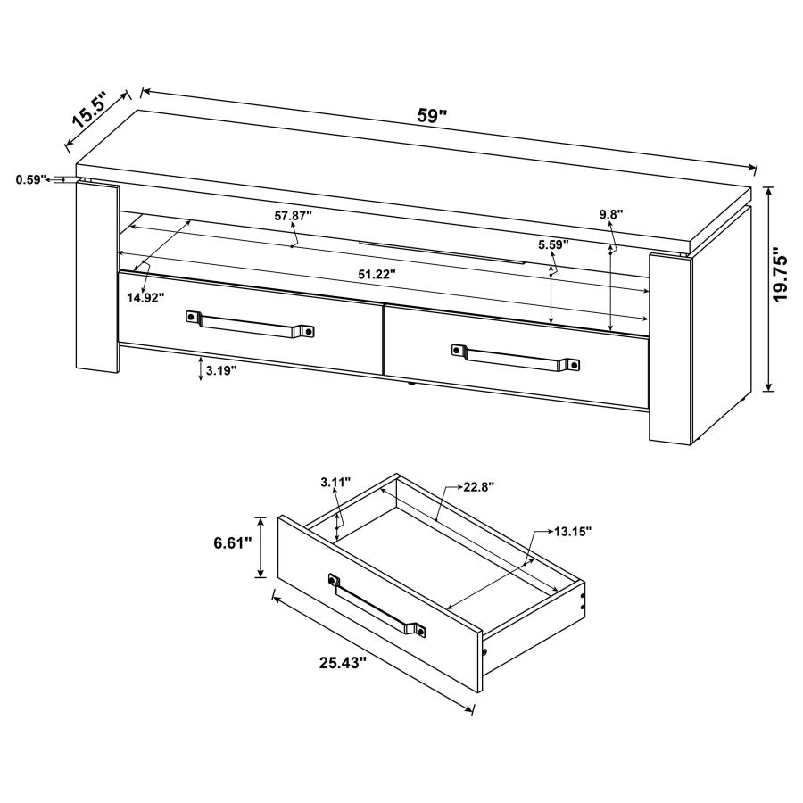 Elkton 2-drawer Engineered Wood 59-inch TV Stand Mango view 12