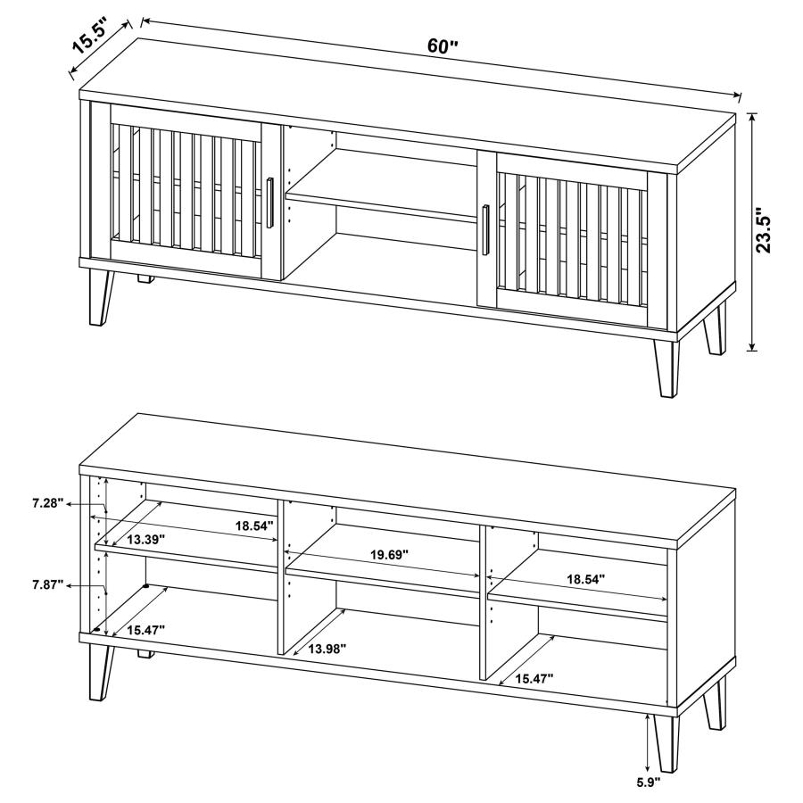 Sedona 2-door Engineered Wood 60-inch TV Stand Dark Pine view 12