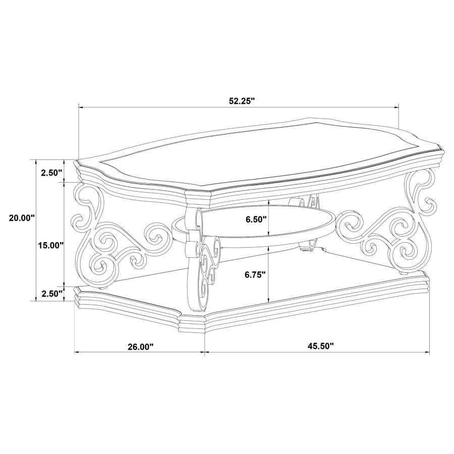 Laney 3-piece Glass Top Coffee and End Table Set Dark Merlot view 11