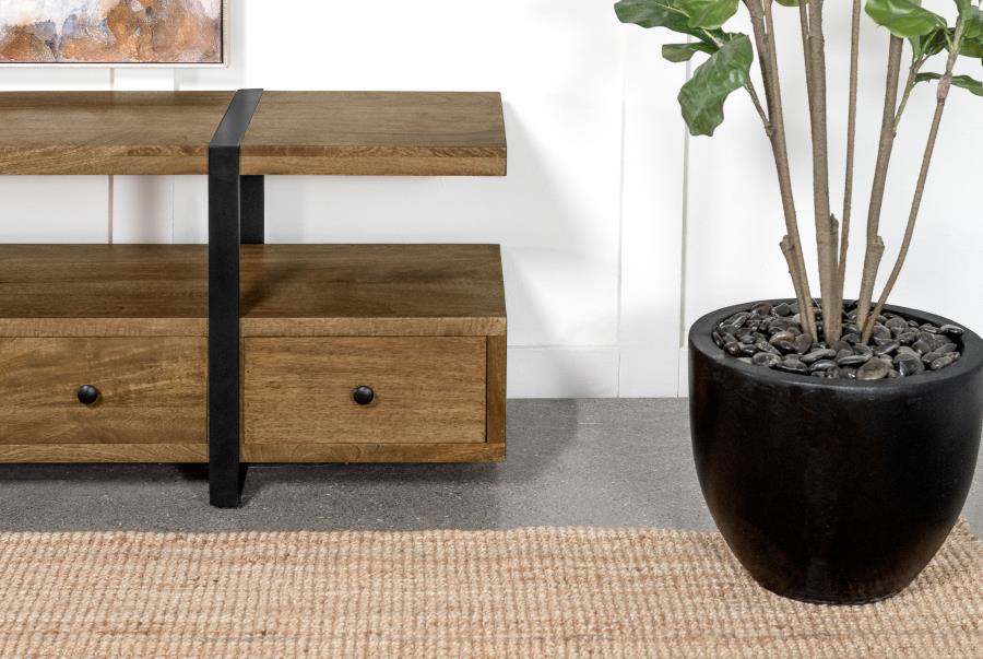 Otto 5-drawer Mango Wood 70-inch TV Stand Media Console Brown view 13