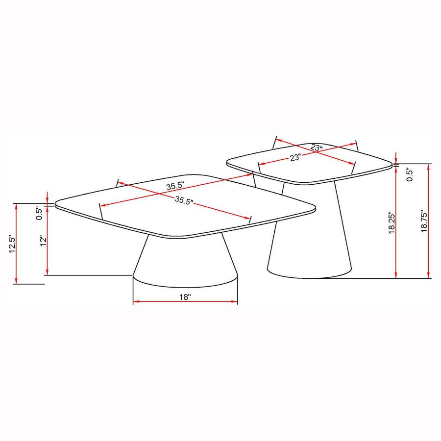 Eason 2-piece Cocktail Coffee Table Set Concrete and Black view 10