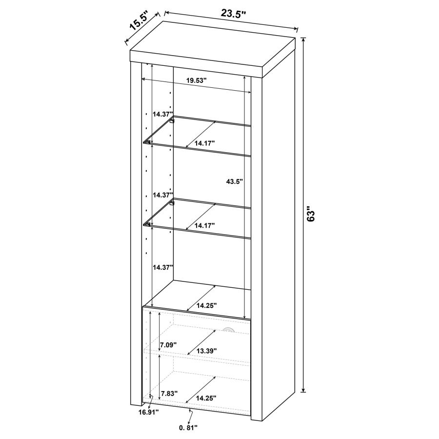 Jude 3-shelf Engineered Wood Media Tower High Gloss White view 9