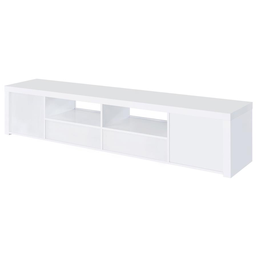 Jude 2-door Engineered Wood 79-inch TV Stand High Gloss White view 9