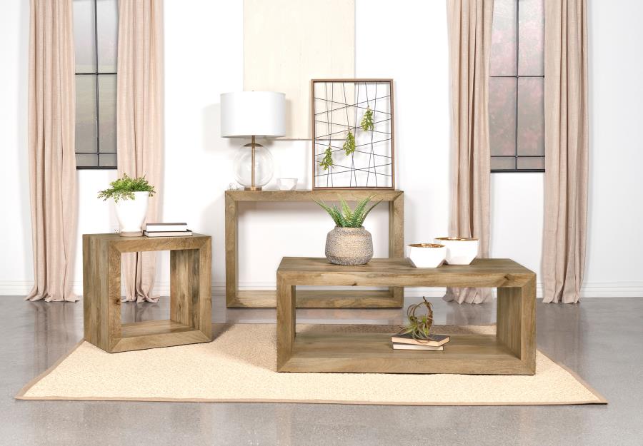 Benton Rectangular Solid Wood Sofa Console Table Natural view 8