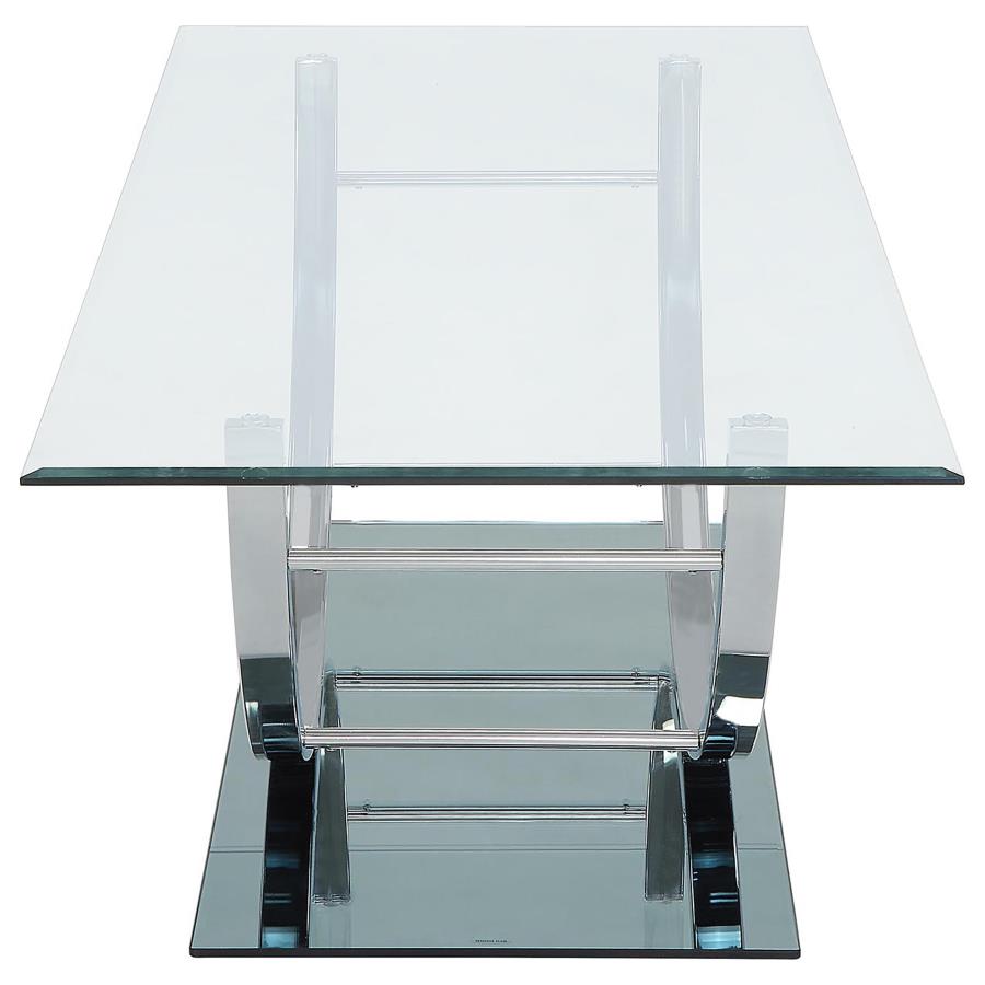 Danville 2-piece Glass Top Coffee and End Table Set Chrome view 8