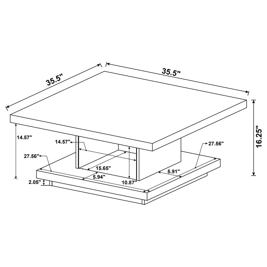 Reston 3-piece Square Coffee and End Table Set Cappuccino view 10